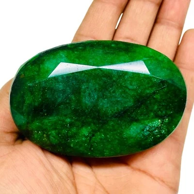 1014 Cts Natural Brazilian Emerald Stunning Green Huge Oval Cut Loose Gemstone - Image 1 of 4