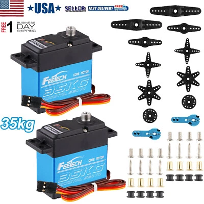 2Pcs Waterproof 35kg Metal Gear Digital Servo HIGH TORQUE & SPEED RC Car Servo - Image 1 of 4