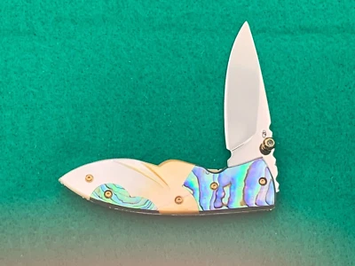 CUSTOM TAWEESAK KNIFE MOTHER OF PEARL / CASE NONE BETTER MUSEUM QUALITY) w/CASE - Image 1 of 4