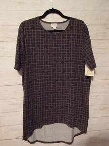 Top para mujer Lularoe Irma negro y marrón talla XXS NUEVO CON ETIQUETAS - Imagen 1 de 3