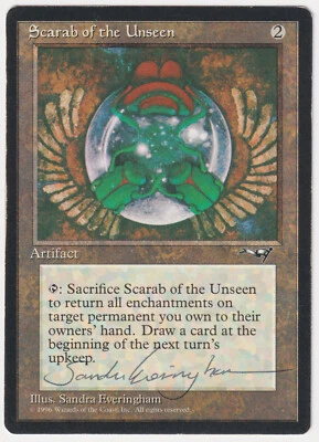 Signed Scarab of the Unseen MP Alliances Artist Sandra Everingham 1996 MTG Magic - Image 1 of 2
