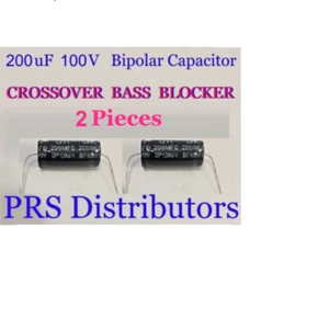 200uF 100 Volt BIPOLAR Capacitor BASS BLOCKER SPEAKER TWEETER CROSSOVER 2 Pieces - Picture 1 of 2