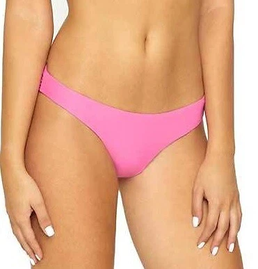 Parte inferior de bikini acanalada básica rosa PilyQ, grande de EE. UU. Foto 1 de 4