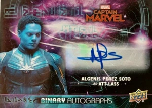 2020 Marvel Avengers Endgame Captain Marvel Binary Autograph Card Algenis Soto - Picture 1 of 2