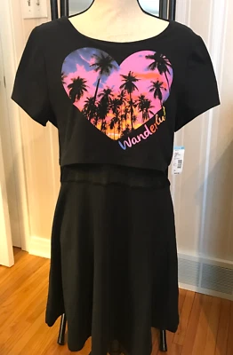 BONGO Junior Women's 1 Piece/Looks 2 Piece WANDERLUST Tee DRESS - Size XL - NWT - Image 1 of 4