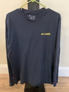 Columbia PFG Camicia Uomo L Blu Maglia da Pesca Manica Lunga - Foto 1 di 5