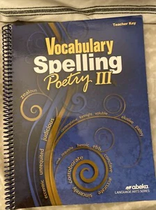 Abeka 9th Grade Vocabulary Spelling Poetry III Teacher Key And Quiz Key - Imagen 1 de 1