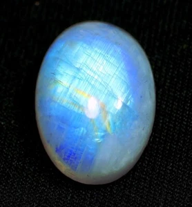 16 Ct 7X13X19 mm Natural Blue Fire Rainbow Moonstone Oval Cabochon Gemstones - Picture 1 of 2
