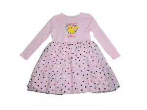 POKEMON  Pikachu Pink Tulle Hearts Dress PINK "I CHOOSE YOU" Sz S 6/7 - Picture 1 of 4