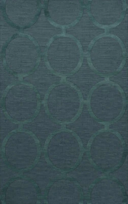 Blue Transitional Rings Loops Area Rug Circles DV14 - Image 1 of 2