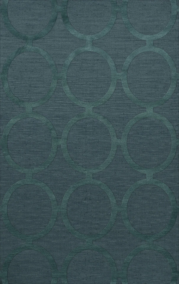 Blue Transitional Rings Loops Area Rug Circles DV14 - Image 1 of 2