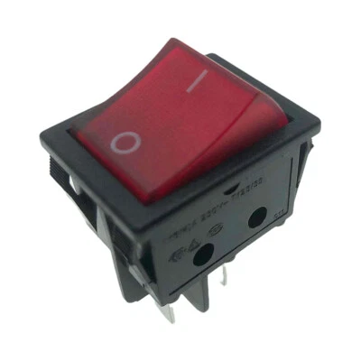 LEISITING 4 Pin Rocker Switch Canal R Series Red Illuminated Double Pole 20A 16A