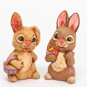 Vintage Osterhase Kaninchen 2 Biskus Keramikform Figur handbemalt kitschig - Bild 1 von 20