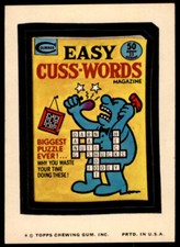 1974 Topps Wacky Packages 11th Series Easy Cuss Words Tan Back NM-