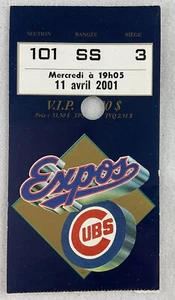 MLB 2001 04/11 Chicago Cubs at Montreal Expos Ticket-Julian Tavarez WP - Picture 1 of 1