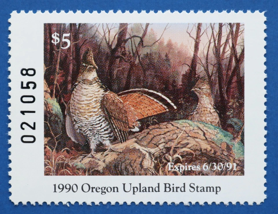 U.S. (ORUB01) 1990 Oregon Upland Game Bird Stamp (MNH) - Image 1 of 1