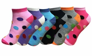Paquete de 6 calcetines tobilleros informales de algodón estampados coloridos para mujer - Imagen 1 de 9