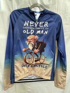 Herren Grafik Radtrikot Langarm Unterschätze nie einen alten Mann...Fahrrad - Bild 1 von 9