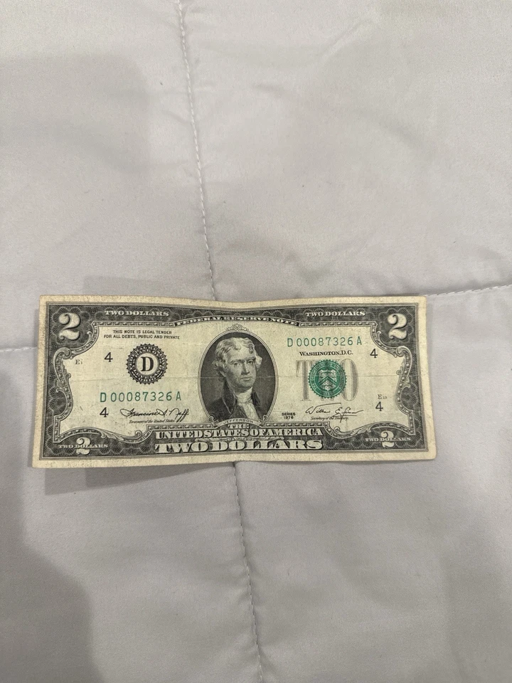 1976 D  Series 2 Dollar Bill with Low Serial Number - Image 1 of 1