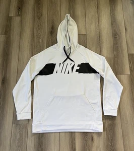 Nike Dri-Fit Pullover Finto Collo Felpa con Cappuccio Bianco Spell Out Uomo Taglia L - Foto 1 di 11