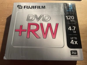 DVD-RW Fujifilm Discs DVDs 120 Min 4.7GB Jewel Cases Brand New Pack Of 5 - Picture 1 of 2