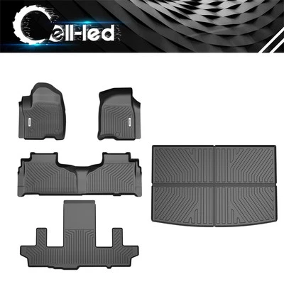 3 Row Floor Mats & Cargo Mat for 2021-2025 Chevrolet Suburban GMC Yukon XL Seat Foto 1 de 4