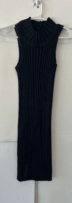 VTG Contempo Casuals Women's Small Thick Black Cotton Long Dress Made In USA - Image 1 of 4