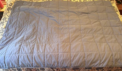 L.L. Bean 50"x70" BLUE comforter primaloft THROW SIZE or LAP blanket preowned - Image 1 of 4