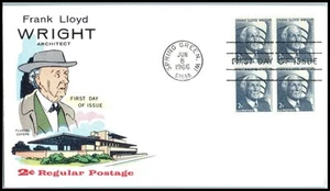 1966 Frank Lloyd Wright architect 2c Sc 1280 FDC with classic Fluegel cachet UA - Picture 1 of 1