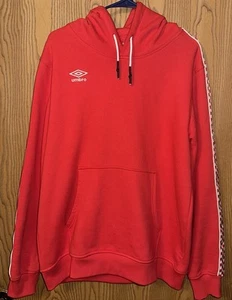 Umbro Men’s Pullover Fleece Hoodie; Vermillion/White; Size: XL - Picture 1 of 7