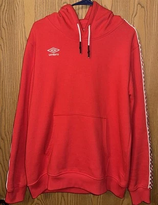 Sudadera con capucha polar Umbro para hombre; Vermillion/Blanco; Talla: XL Foto 1 de 4
