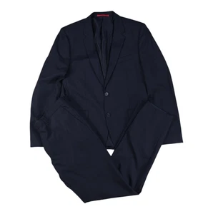 Hugo Boss Navy Wool Suit 2 Piece Men Casual 52 - Foto 1 di 23