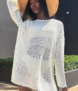 Suéter Pullover Show Me Your Mumu Paula Talla XS Blanco Boho Costero Nuevo con Etiquetas - Imagen 1 de 9