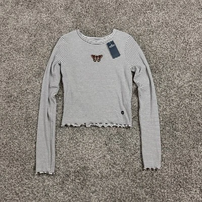 Camisa Hollister California Mujer M Rayas Manga Larga Mariposa Nueva Con Etiquetas Informal Foto 1 de 4