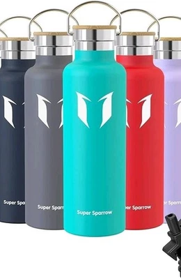 Super Sparrow Stainless Steel Water Bottle - 750ml - Vacuum Insulated - Mint - Image 1 of 4
