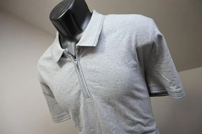 Express 1/4 Zip Polo Shirt Stretch Gray Casual Short Sleeve Mens Sz Large - Image 1 of 4
