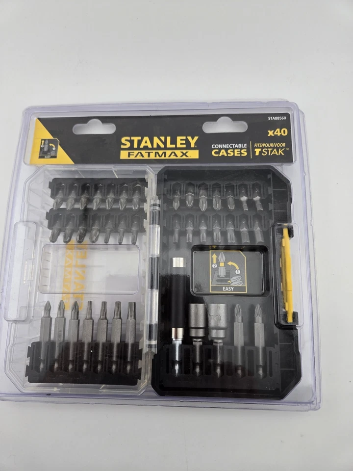 Stanley FatMax 40 Piece Screwdriver Bit Set STA88560 With Case TSTAK Compatible - Image 1 of 4