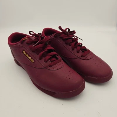 Reebok Freestyle Low Clásico Para Mujer EE. UU. 8 Borgoña Merlot Cuero Clásico Retro Foto 1 de 4