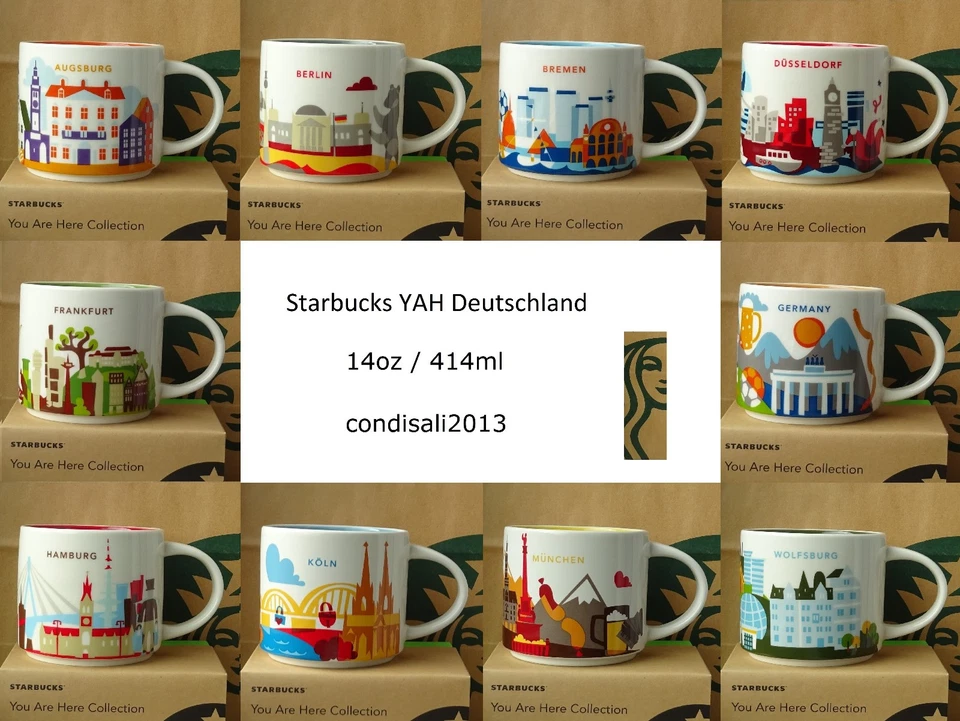 Starbucks City Mug Tasse Becher You are here YAH Deutschland Germany 14oz NEU