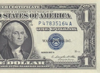 1957-A UNITED STATES SILVER CERTIFICATE $1 "P" (( GEM UNC )) - Image 1 of 4