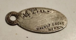 Old Rare Ancient Free And Accepted Mason Watch Key Fob Walnut Grove Mn. Masonic - Picture 1 of 2
