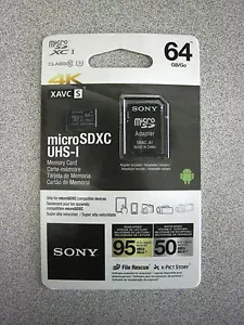 Sony 64G micro XAVC S 4K Ultra HD best SD card for HDR AS50R X1000V action cam - Picture 1 of 2