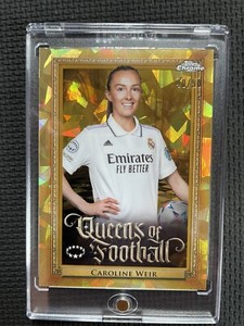2023 Topps Chrome Sapphire Women UEFA Caroline Weir Queens of Football Gold /50