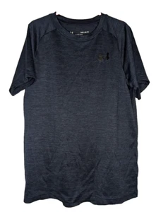 Under Armour Youth Medium Boys UA Tech 2.0 Short Sleeve Dri Fit Top Black/Gray - Picture 1 of 3