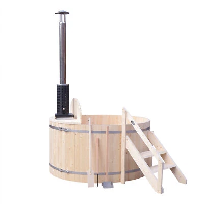 ALEKO Wood-Fired 4-5 Person Hot Tub and Ice Bath with Internal Stove Pine - Image 1 of 4