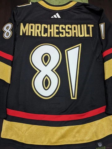 SIZE 46 (S) ADIDAS VEGAS GOLDEN KNIGHTS REVERSE RETRO MARCHESSAULT JERSEY Cover