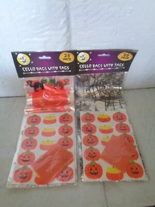 50 Halloween - Fiesta - Tratar - Bolsas para violonchelo con etiquetas - Nuevo - Arañas - Calabazas - Imagen 1 de 1