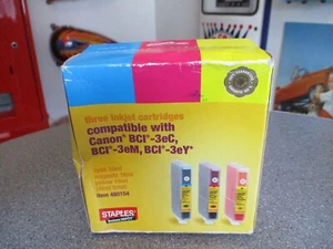 PRINTER INK CANNON BCI-3EC BCI-3EM BCI-3EY  TRICOLOR NEW IN BOX WW SHIPPING - Picture 1 of 5