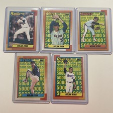 1990 TOPPS SET #1 #2 #3 #4 #5 - NOLAN RYAN - 5000 K's ALL TEAM SET