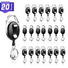 20 Pack Retractable Badge ID Card Holders with Carabiner Reel Clips Keychains